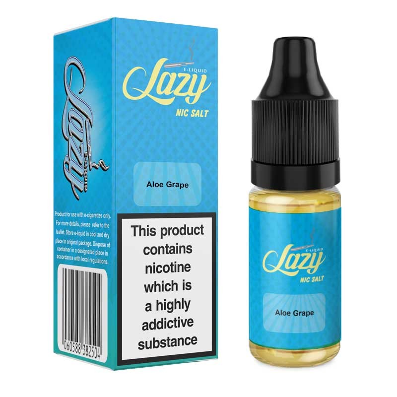 Lazy Aloe Grape nic salt e liquid 10ml F S Vape Shop London