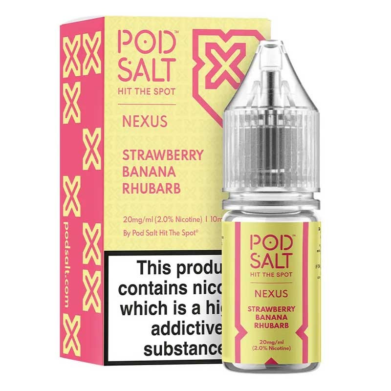 Strawberry Banana Rhubarb e-liquid 10ml - Pod Salt Nexus Nic Salt